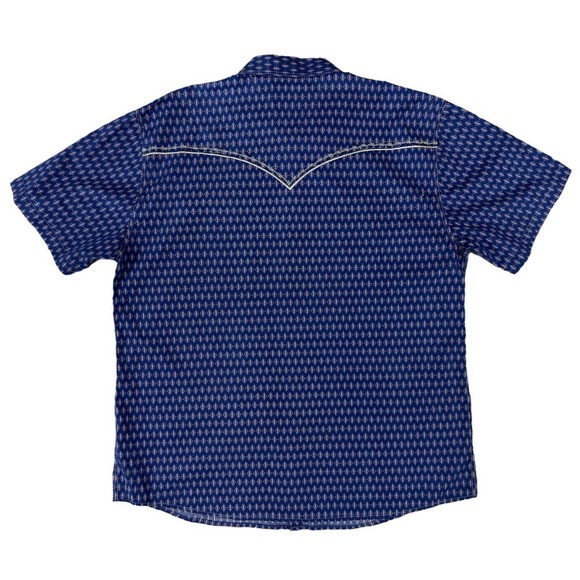 Cowboy Hardware Men Blue Short Sleeve‎ Pearl Snap Shirt Size XXL - Picture 7 of 7